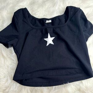 blue star crop top